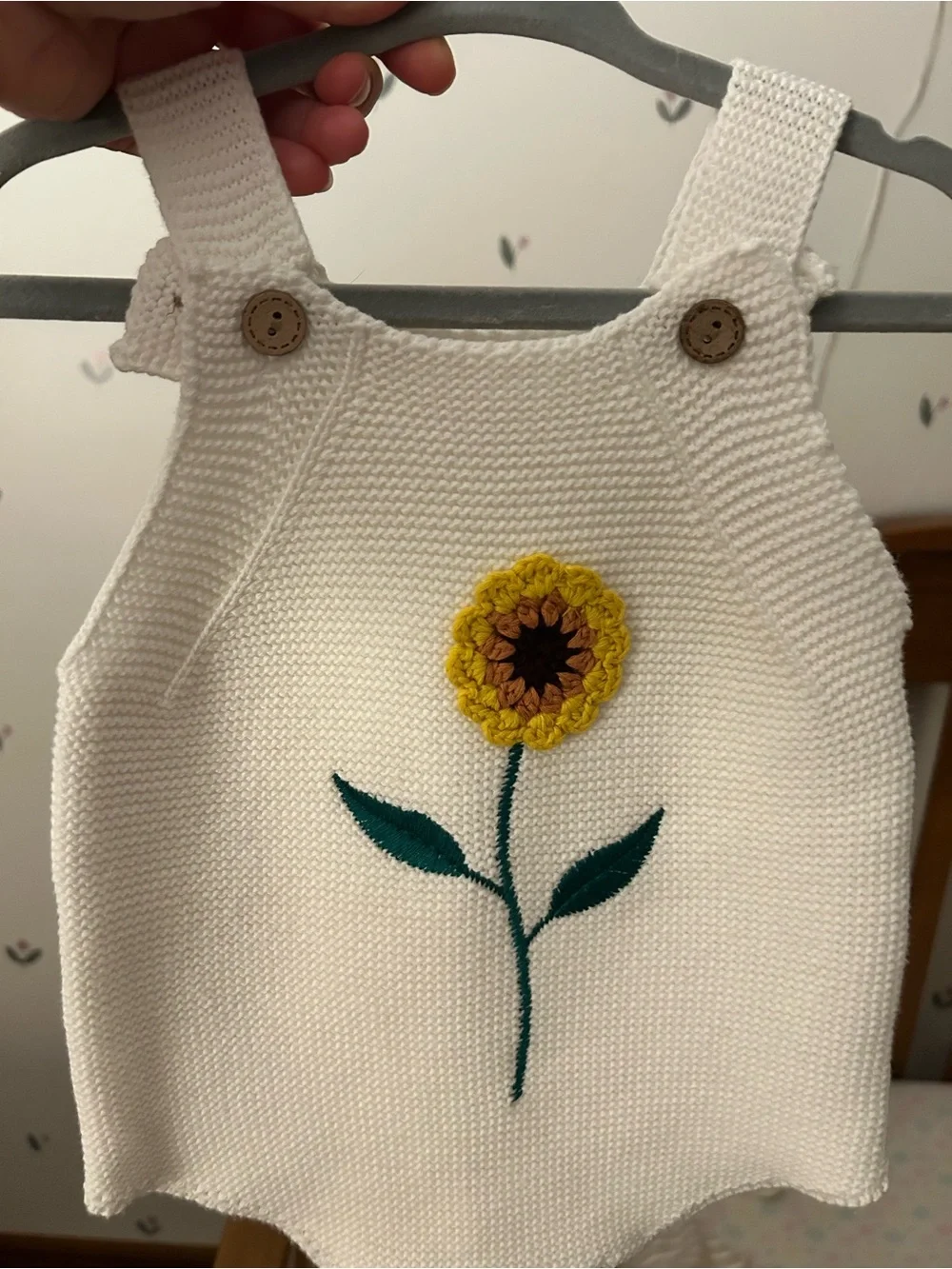 Boutique Knit Baby Sunflower Romper